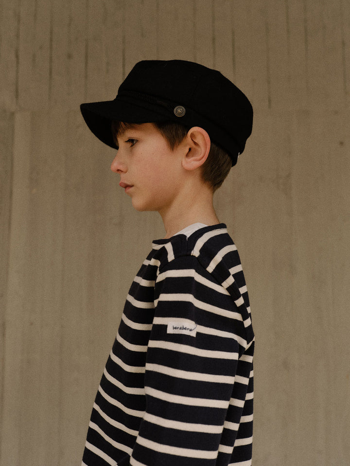 A)Marine Button Beret-navy