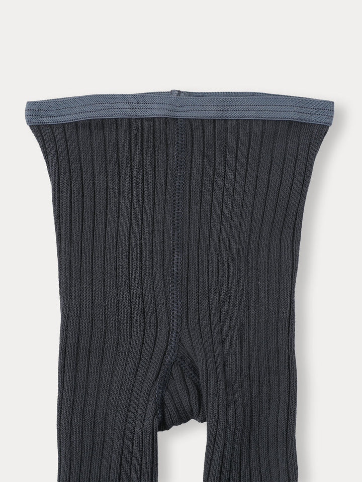 A)BABY)Cozy Ribbed Tights-Dark gray