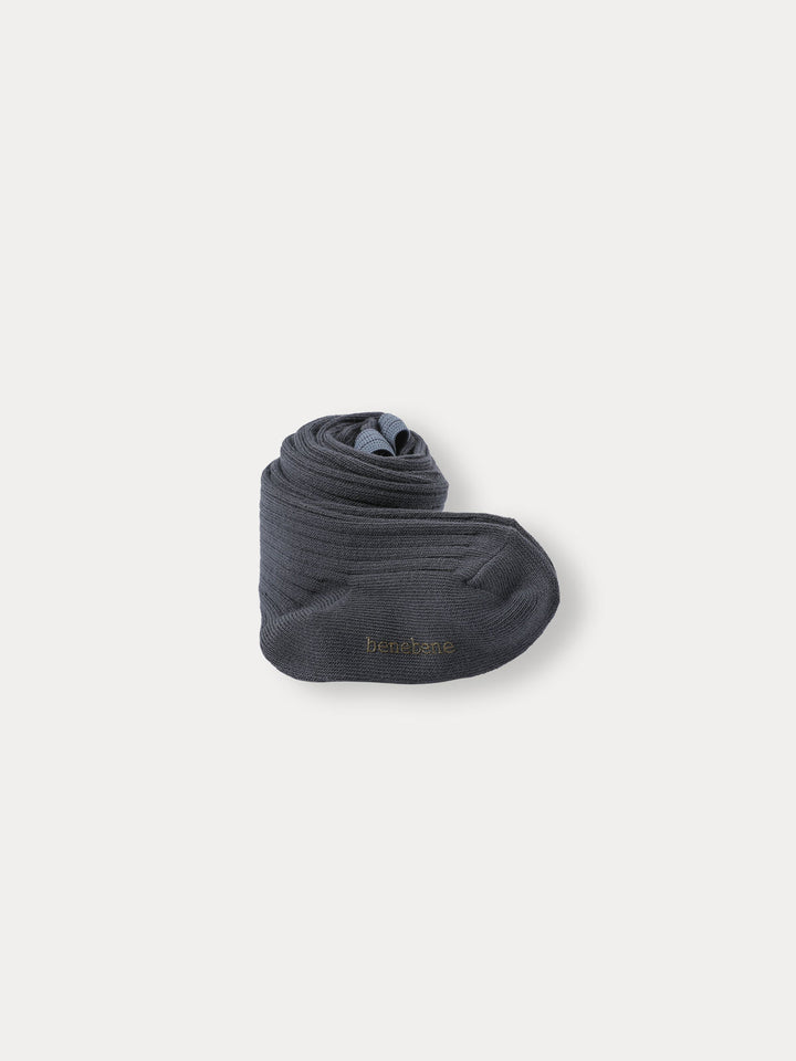 A)BABY)Cozy Ribbed Tights-Dark gray