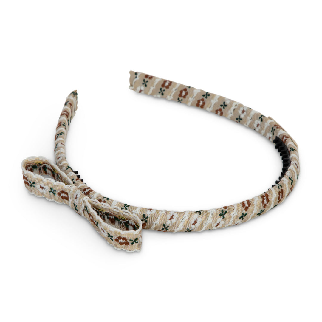 25S-Dainty floral bow headband-White