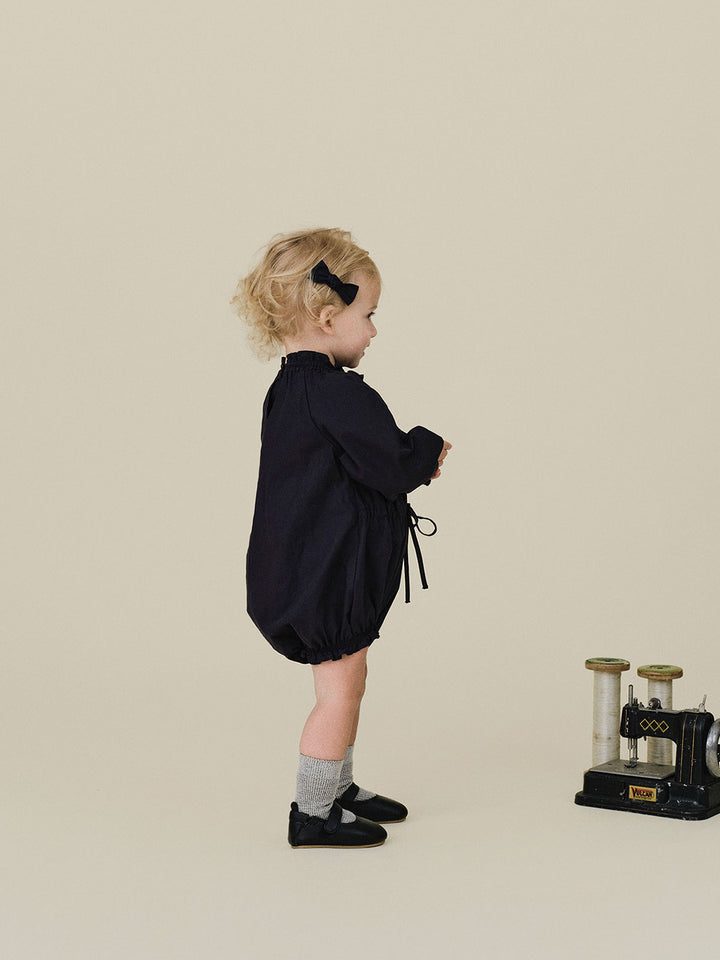 BABY)Bliss Frill Romper-deep navy