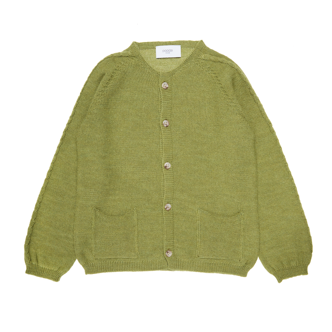 Wool Cardigan with Pockets Tempo-Green