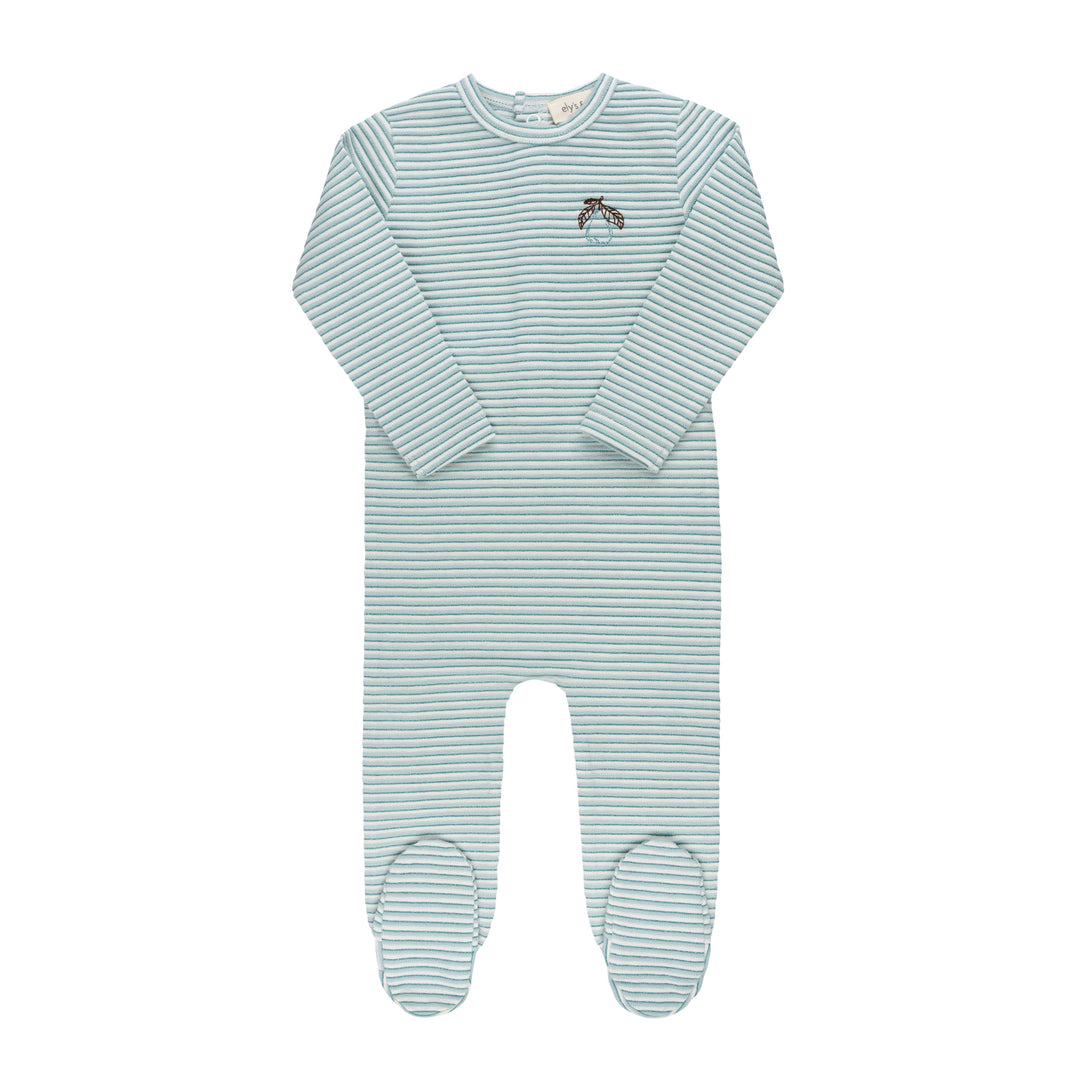 METALLIC STRIPE COLLECTION-FOOTIE-Blue