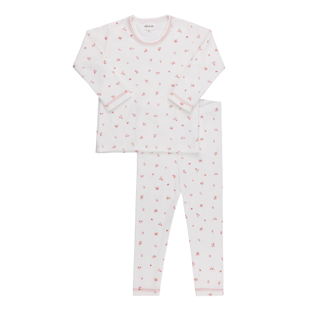 COTTON CLUSTER FLOWER-IVORY/PINK-LOUNGE SET