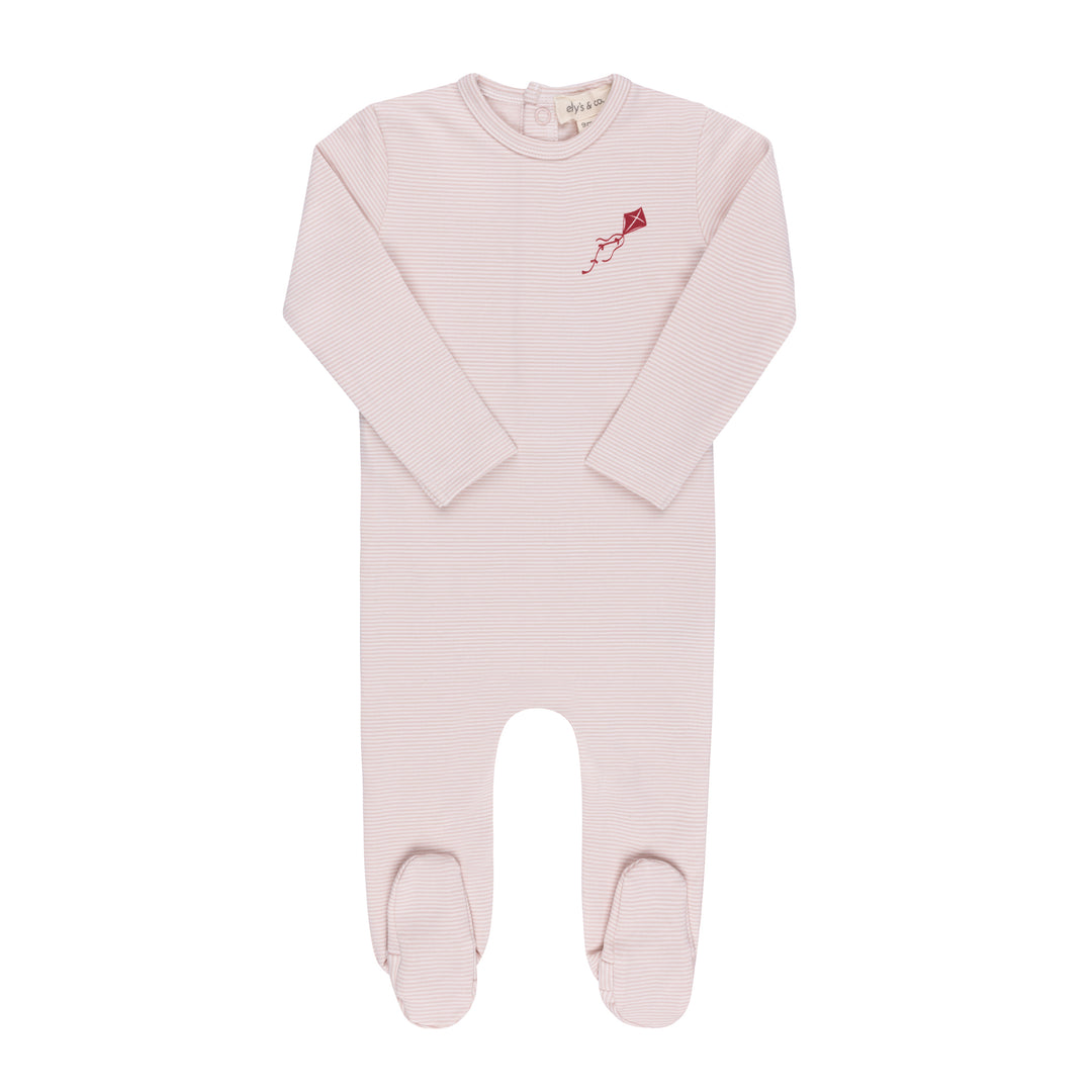 FRENCH TERRY KITE-PINK STRIPES-FOOTIE