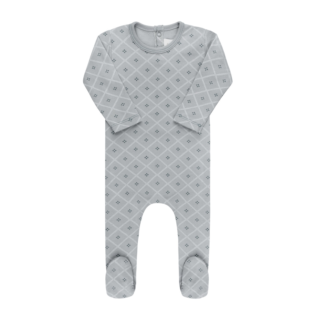 DIAMOND PRINT COLLECTION-FOOTIE-Blue