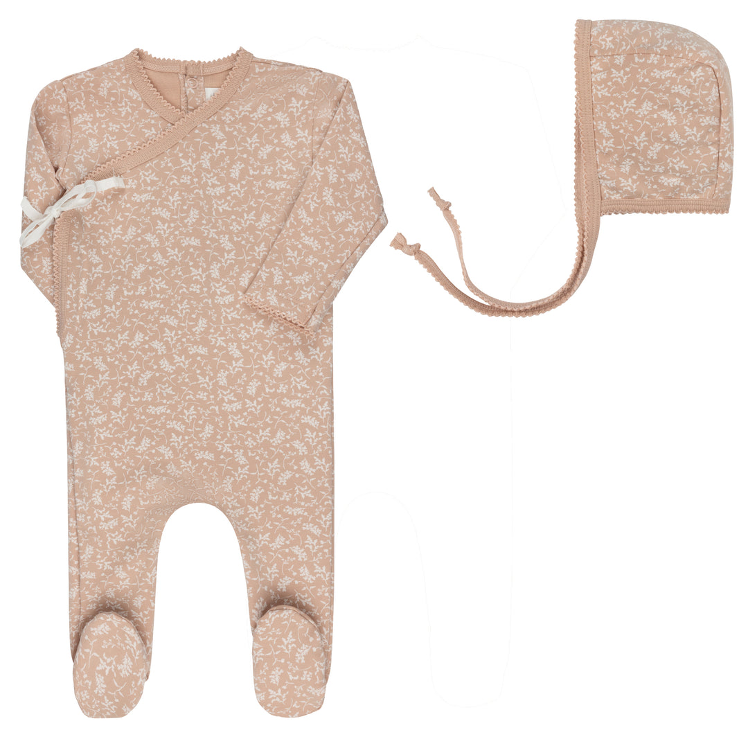 Vine Collection -Pink - Footie/Bonnet Set