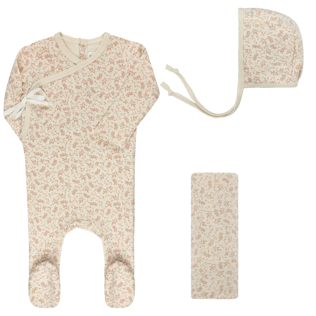 Vine Collection - Ivory/Pink - 3 pc Set