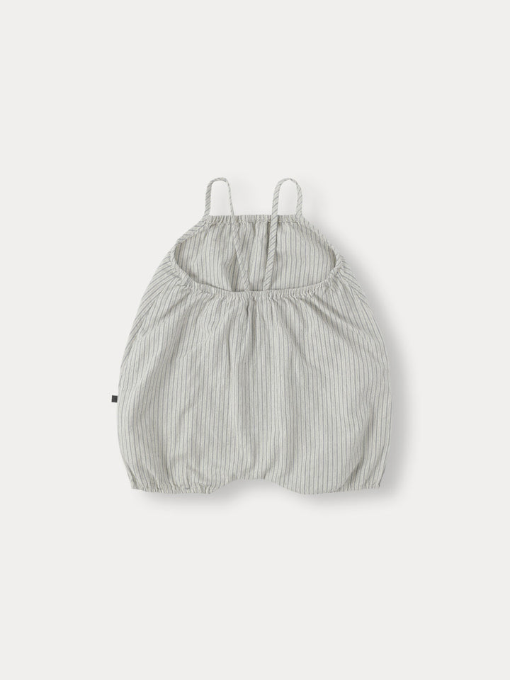 BABY)Roy Stripe Romper-grayish blue