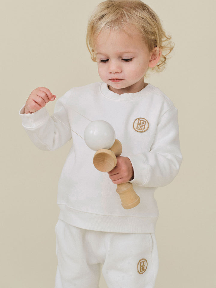 BABY)B Number Overfit Sweatshirt-ivory