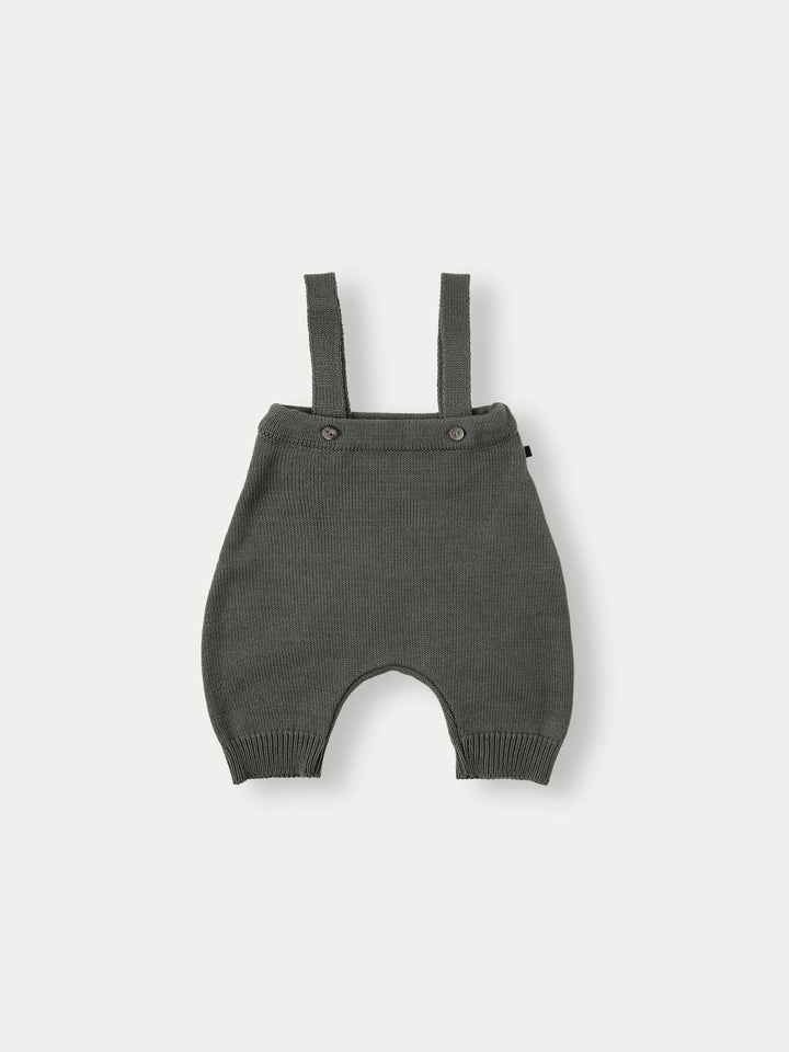 BABY)Cuddly Suspender Knit Pants-grayish khaki