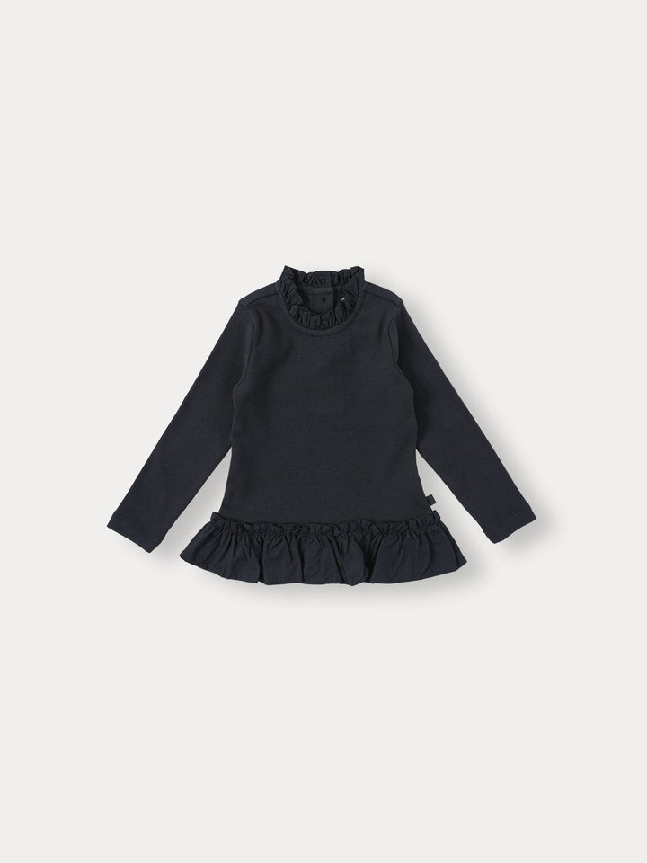 BABY)Pure Frill Long Sleeve-navy