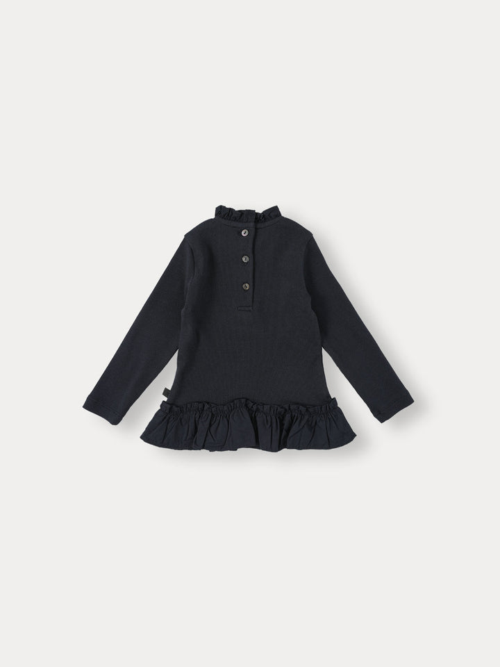 BABY)Pure Frill Long Sleeve-navy