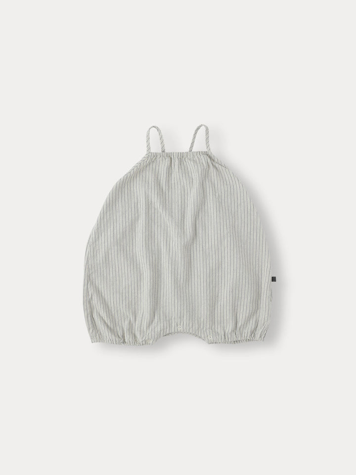 BABY)Roy Stripe Romper-grayish blue