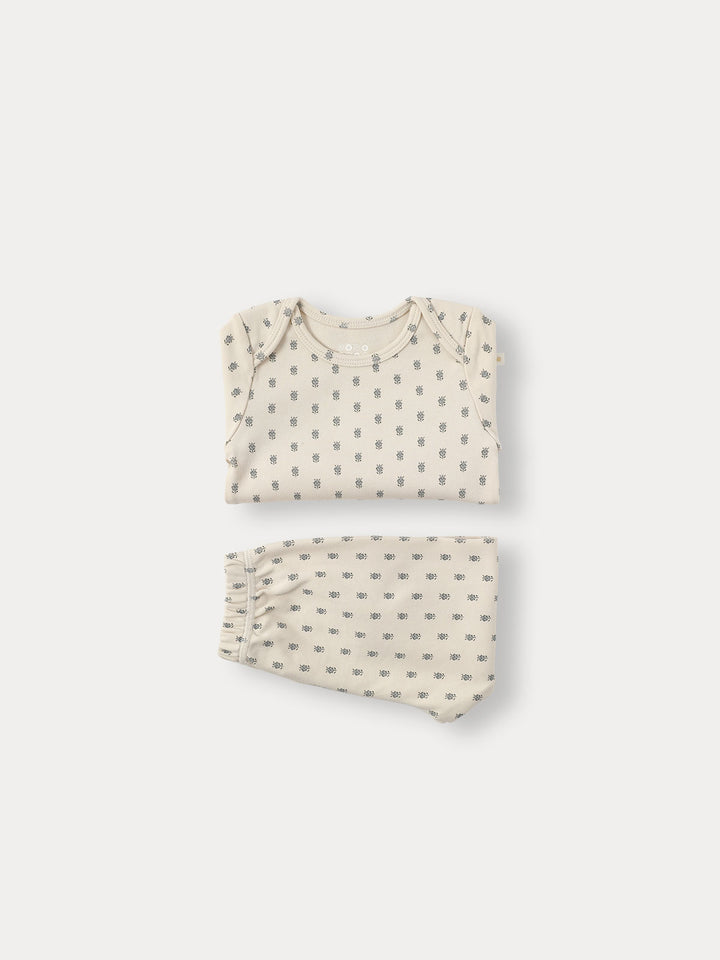 BABY)Manon Organic Lip Neck Twinset-blue
