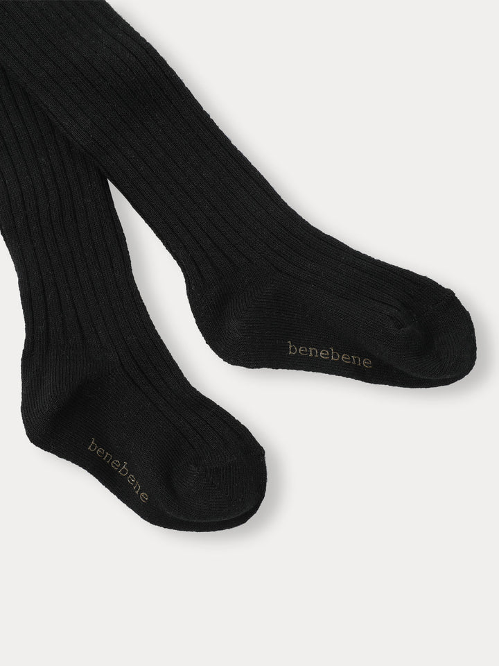 A)BABY)Cozy Ribbed Tights-Black