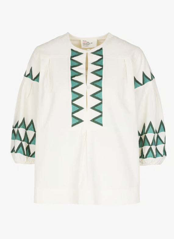 Cacia TCC02 Alpha-Off White Shortsleeve shirt without collar