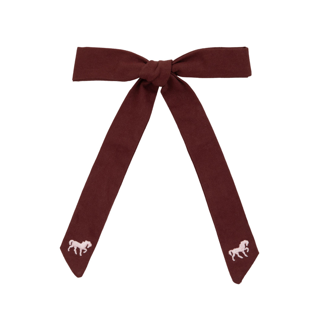 Petite Épopée embroidered bows-Burgundy