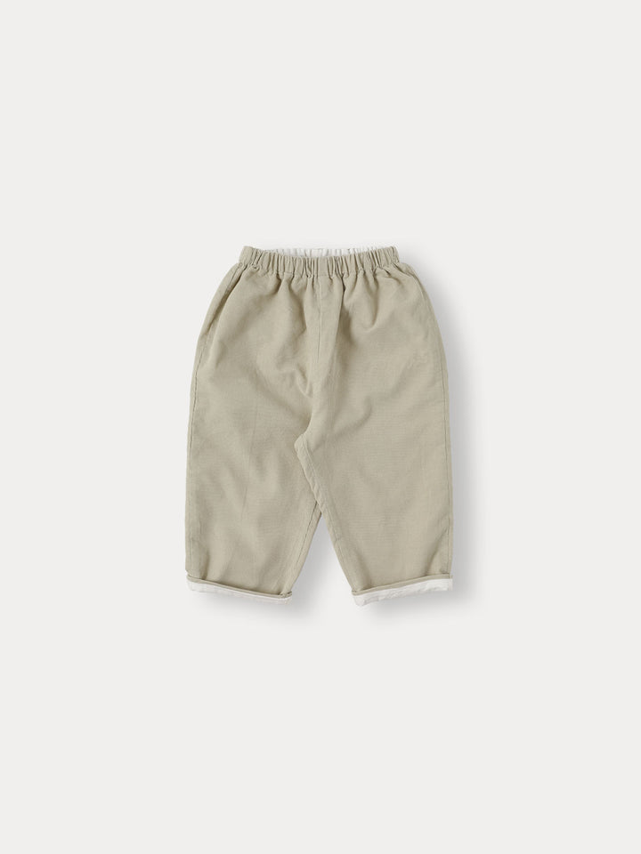 Cozy Corduroy Two Tone Pants-ecru