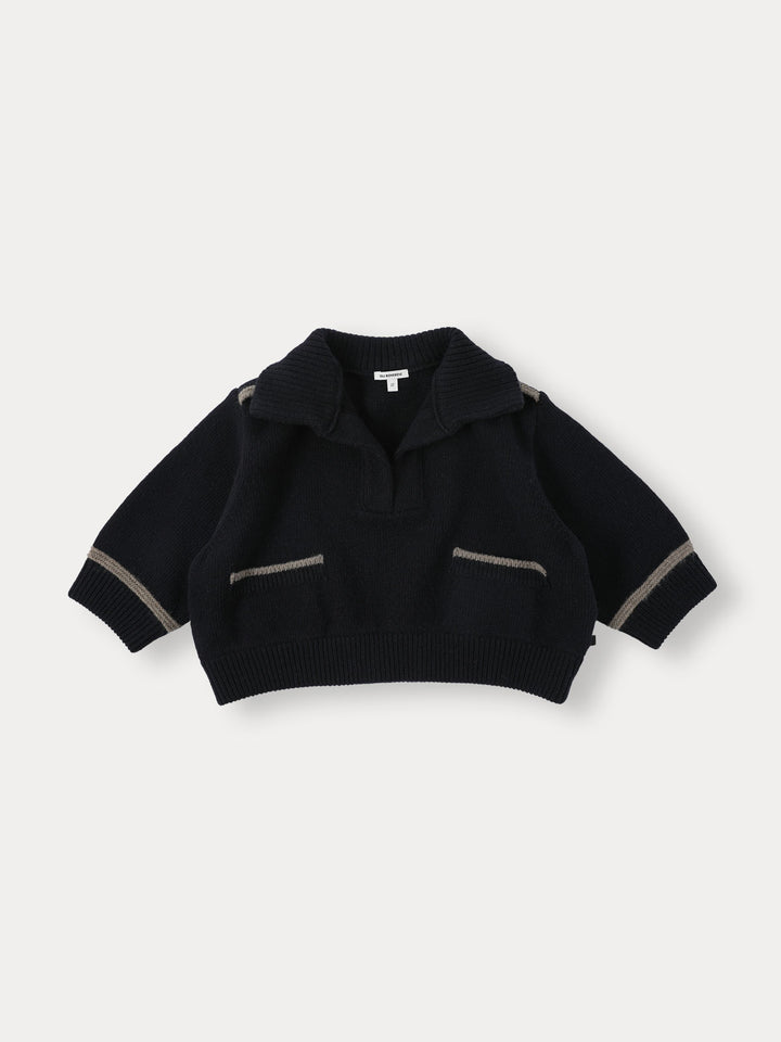 Marine Knit Pullover-navy