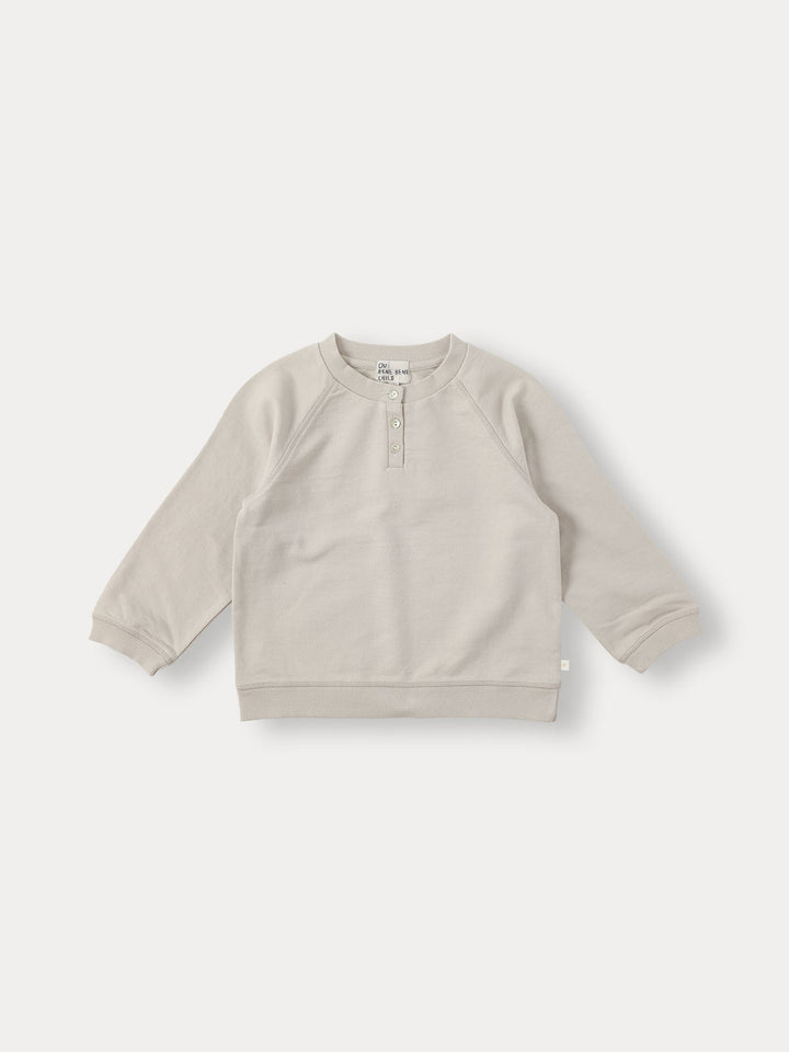 Button Raglan Pullover-ecru