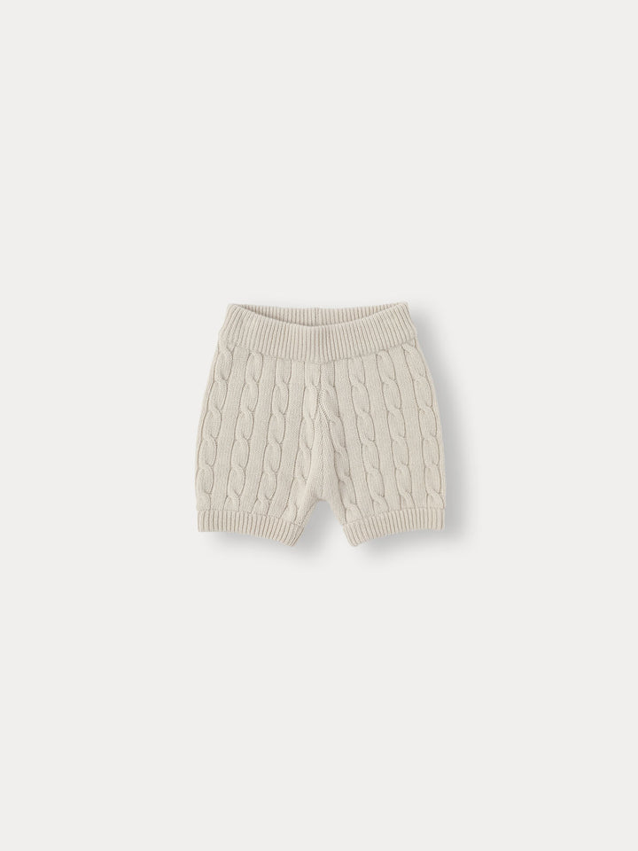 Cable Wool Knit Half pants-ecru