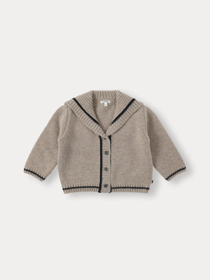 Marine Sailor Knit Cardigan-sand beige