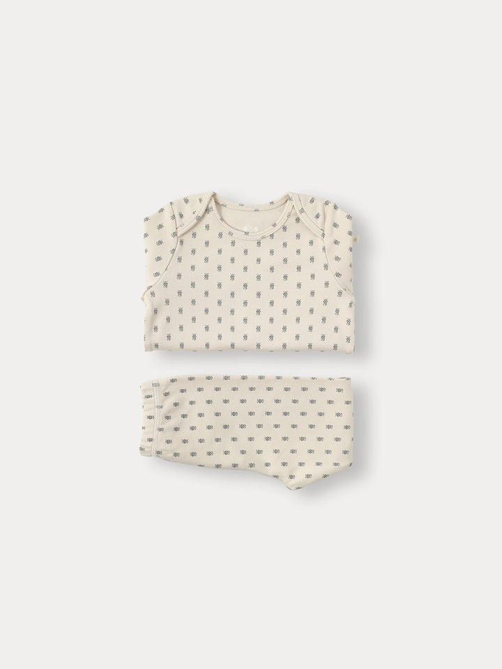 Manon Organic Lip Neck Twinset-blue