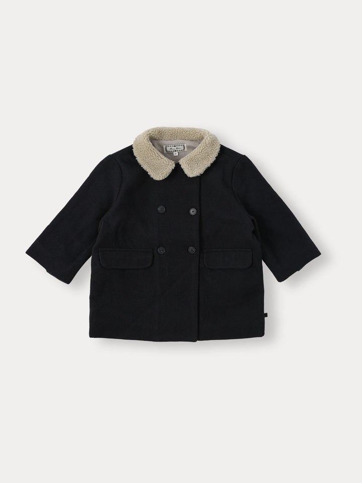 Bene Wool Double Coat-navy