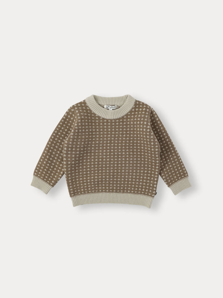 Grin Knit Pullover-sand brown