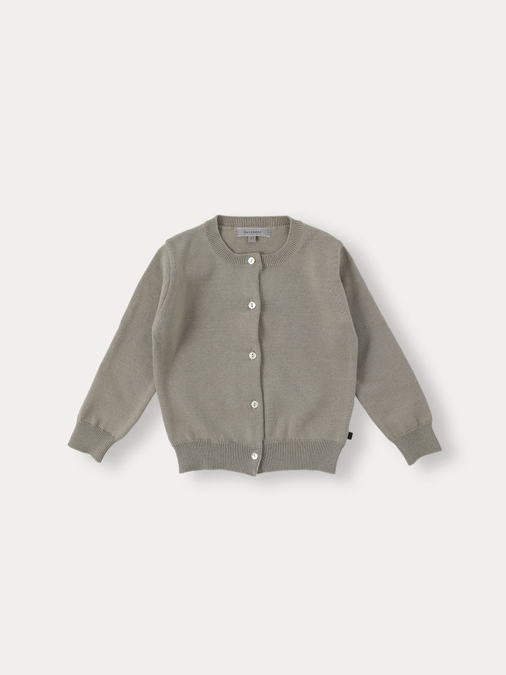 Neat Cotton Cardigan-sand khaki