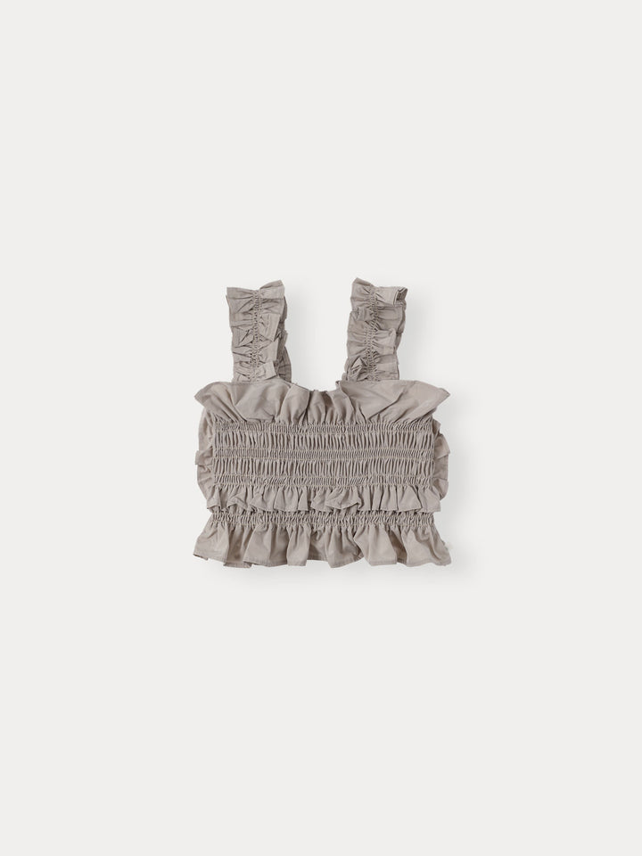 Cecile Frill Bustier-grayish pink