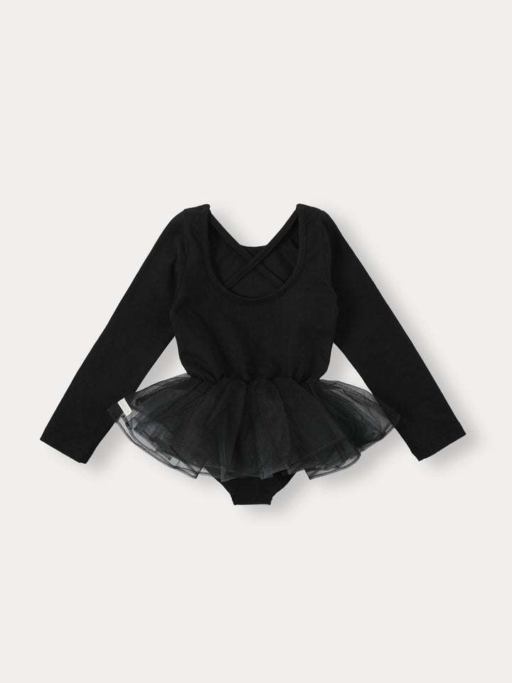 Blush Tutu Bodysuit-black