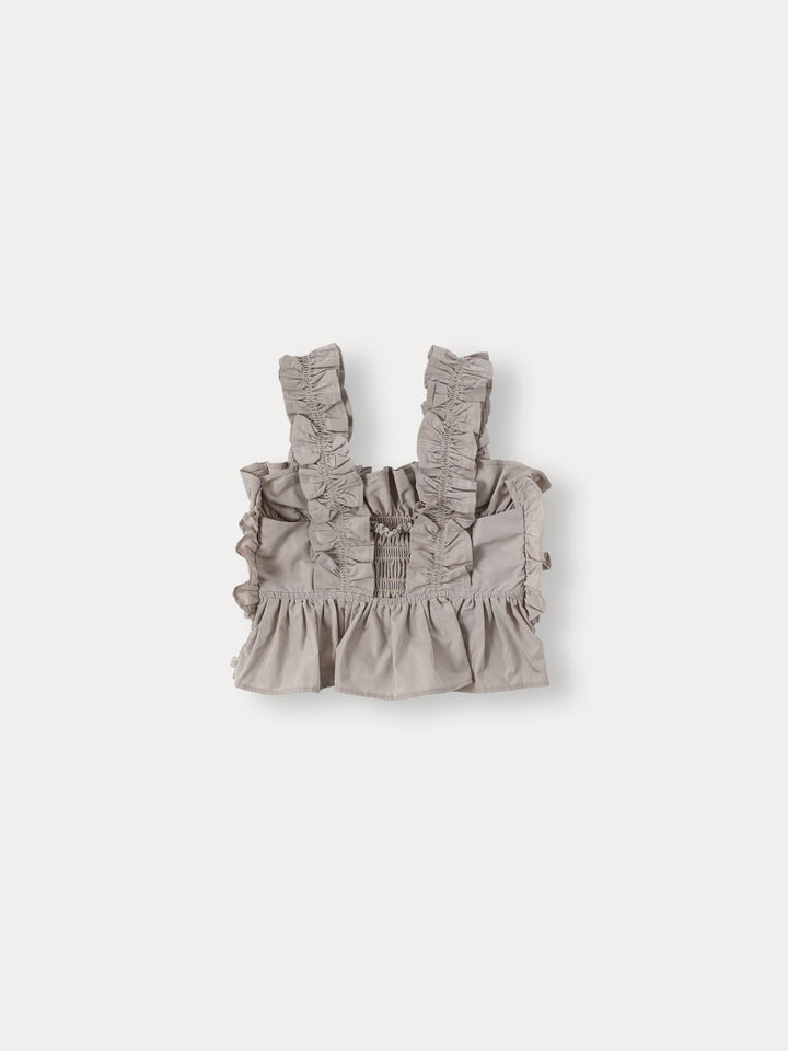 Cecile Frill Bustier-grayish pink
