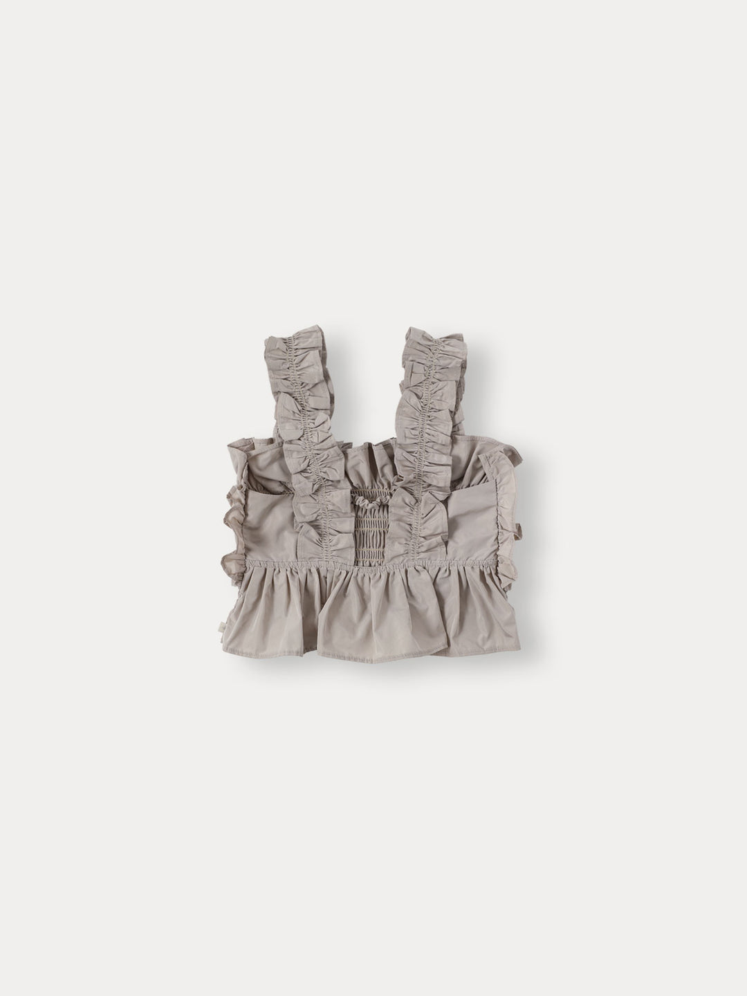 Cecile Frill Bustier-grayish pink