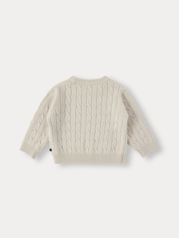 Cable Wool Knit Pullover-ecru