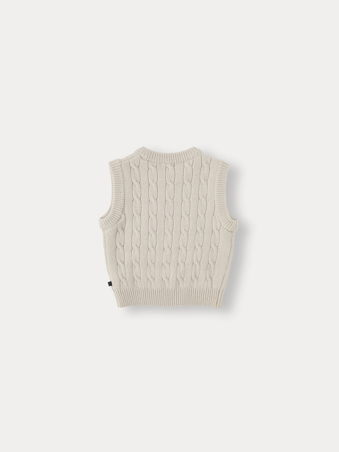 Cable Wool Knit Vest-ecru