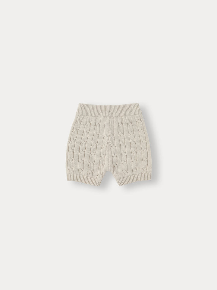 Cable Wool Knit Half pants-ecru