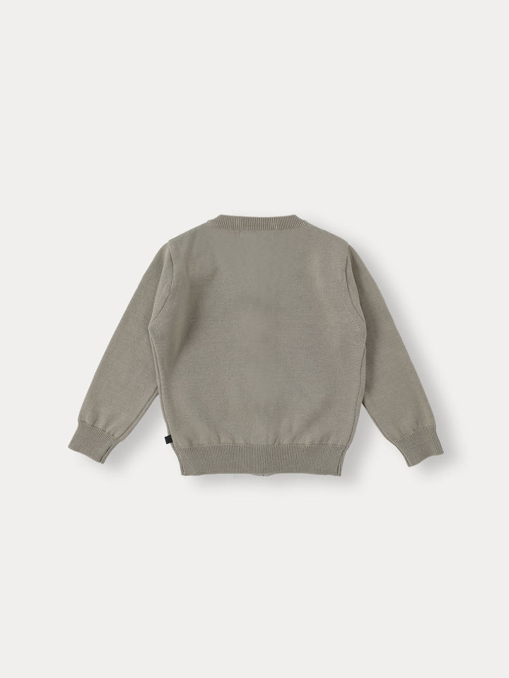 Neat Cotton Cardigan-sand khaki