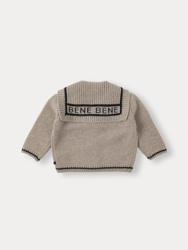 Marine Sailor Knit Cardigan-sand beige