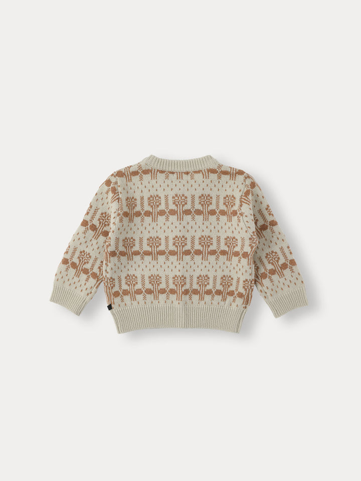 Leaf Buds Knit Cardigan-green beige