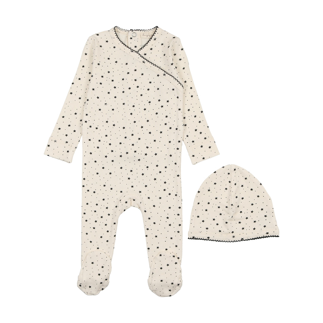SL25300PFS-Ivory-Star Footie Set-Ivory
