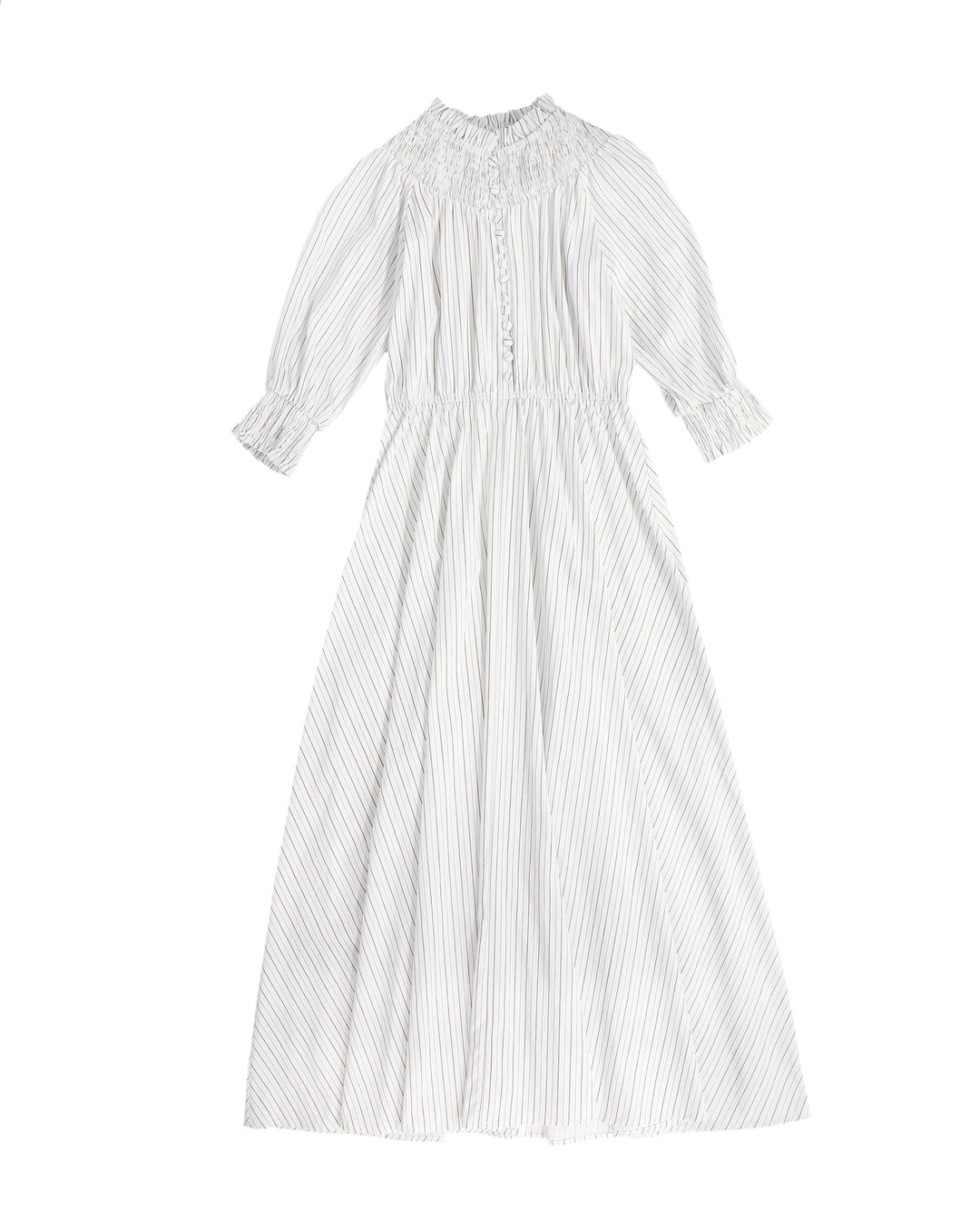 C-17379-Button Front Maxi Dress -Stripe