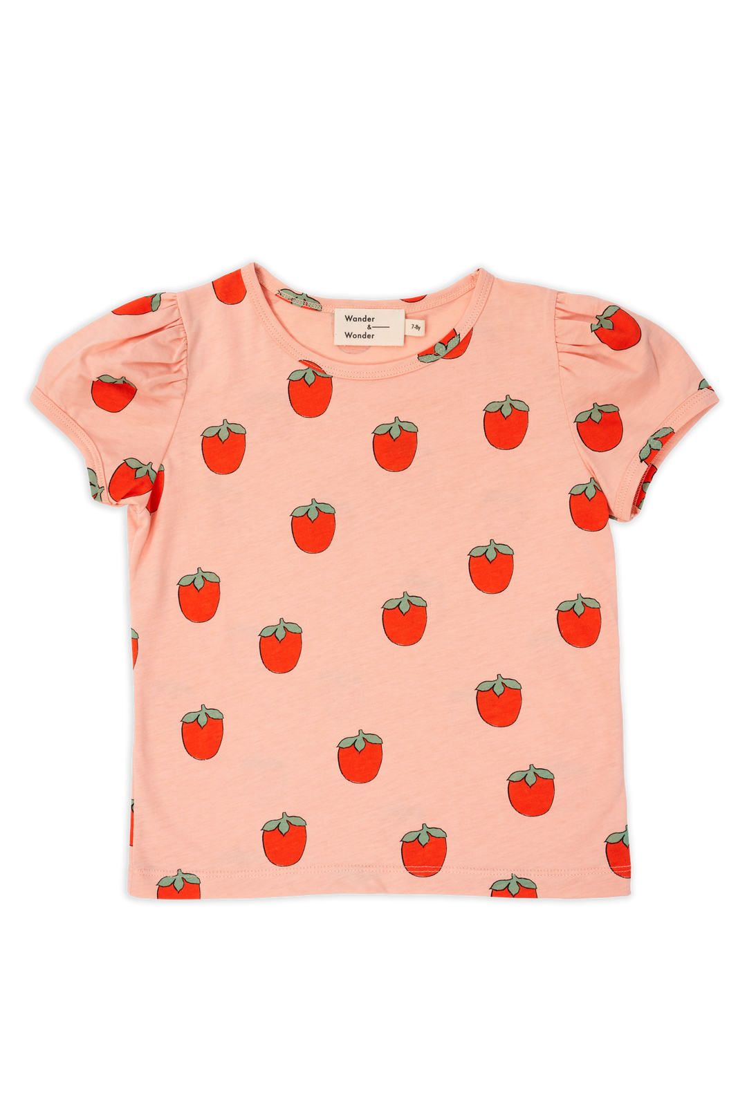 E25112S-Puff Sleeves Top-Persimmon long sleeve