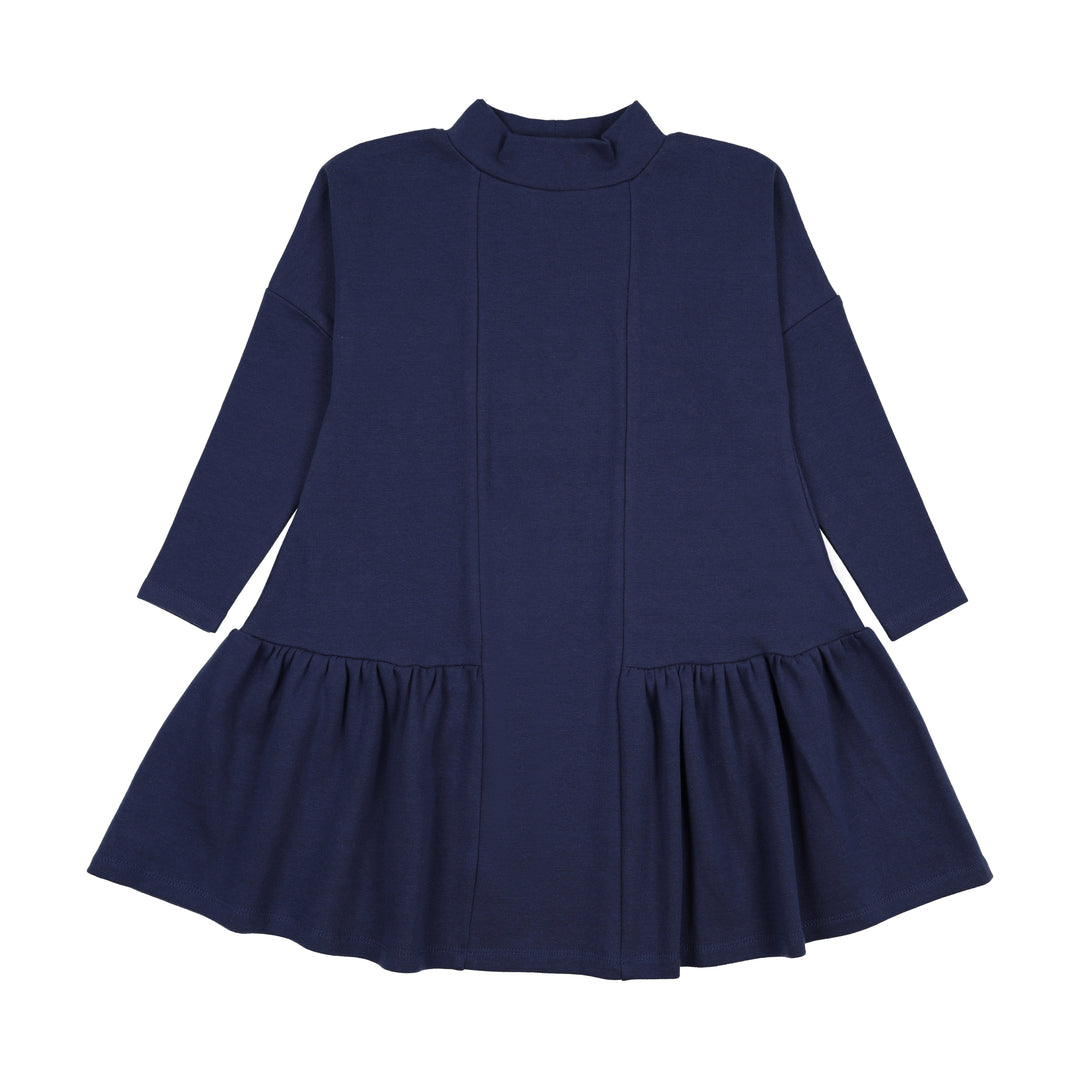 FAW25-11-Low waisted mockneck dress-Washed blue