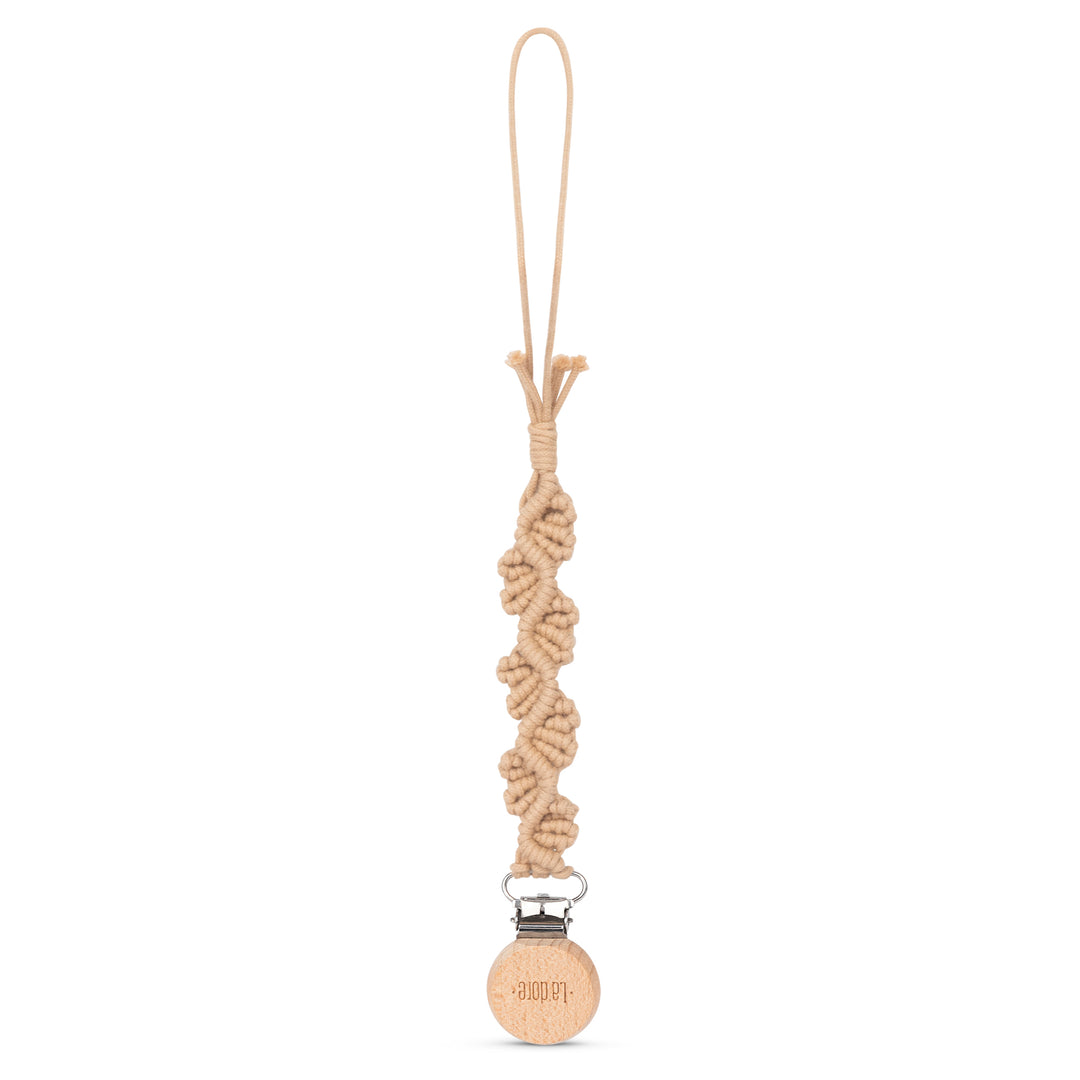 ADORA Ivy Pacifier Clip- Saddle