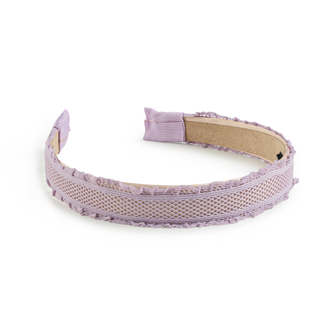 lath001-Mae lattice lace headband lavender