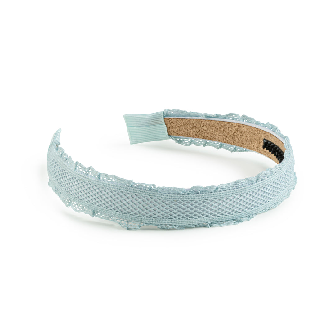 lath002-Mae lattice lace headband powder blue