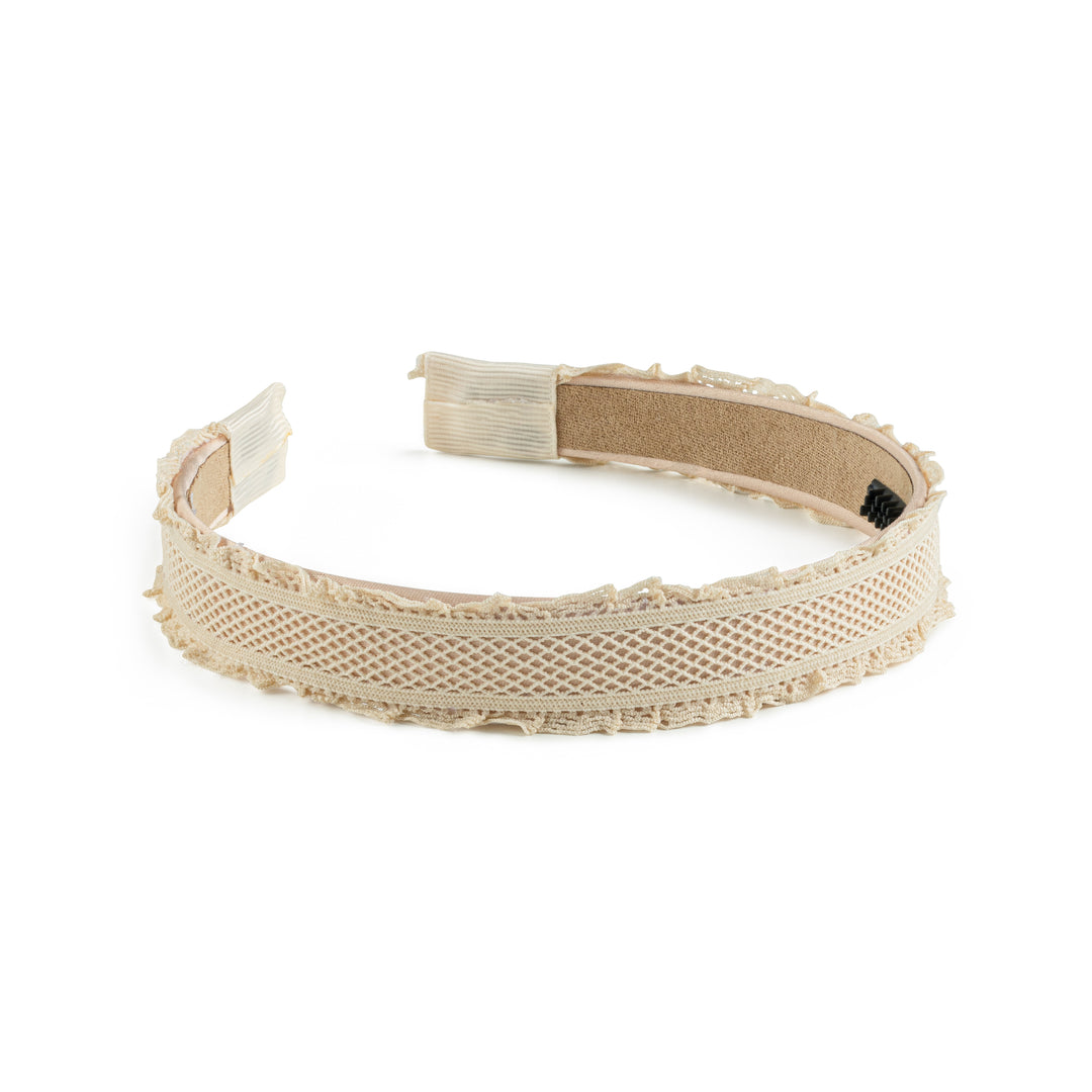 lath006-Mae lattice lace headband sand