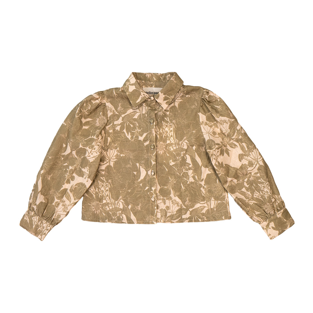 MEDLOCK-Tie back cropped top-WARHOL GREEN